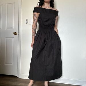 Three Graces London Black Off the Shoulder Maxi Dress Size S